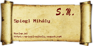 Spiegl Mihály névjegykártya