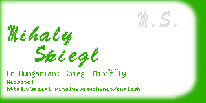 mihaly spiegl business card